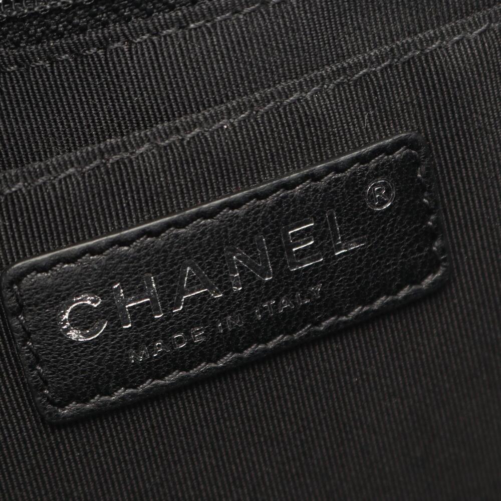 Chanel Boy Tote Bag Leather Silver Black - Picture 4 of 8